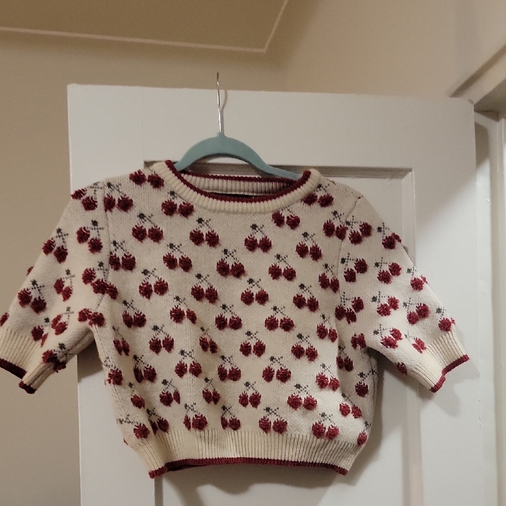 Cider Cream and Red Knit Sweater